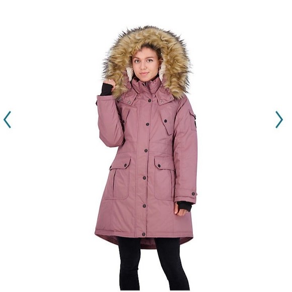 Junior's madden girl faux fur hooded parka coat jacket size Small black D6 - Picture 4 of 4